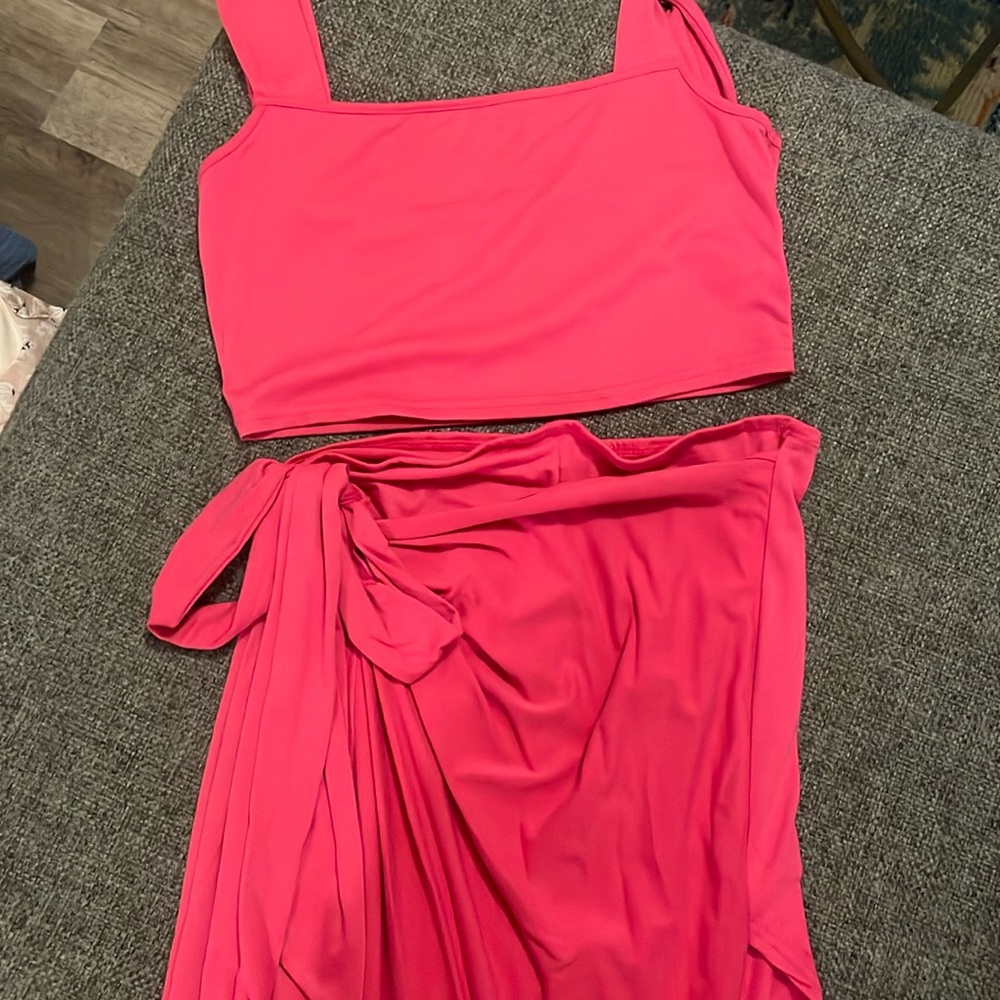 pink tank & skirt set